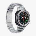 ACS10015 - Galaxy Watch 8 46mm Bezel Tune in sliver showing the front and partial side
