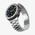ACS10015 - Galaxy Watch 8 46mm Bezel Tune in sliver showing the front, side and bottom