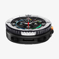 ACS10015 - Galaxy Watch 8 46mm Bezel Tune in sliver showing the front and bottom of watch face