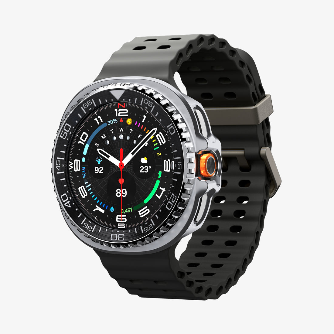 ACS10016 - Galaxy Watch 8 Bezel Tune Pro in  black showing the front and partial side