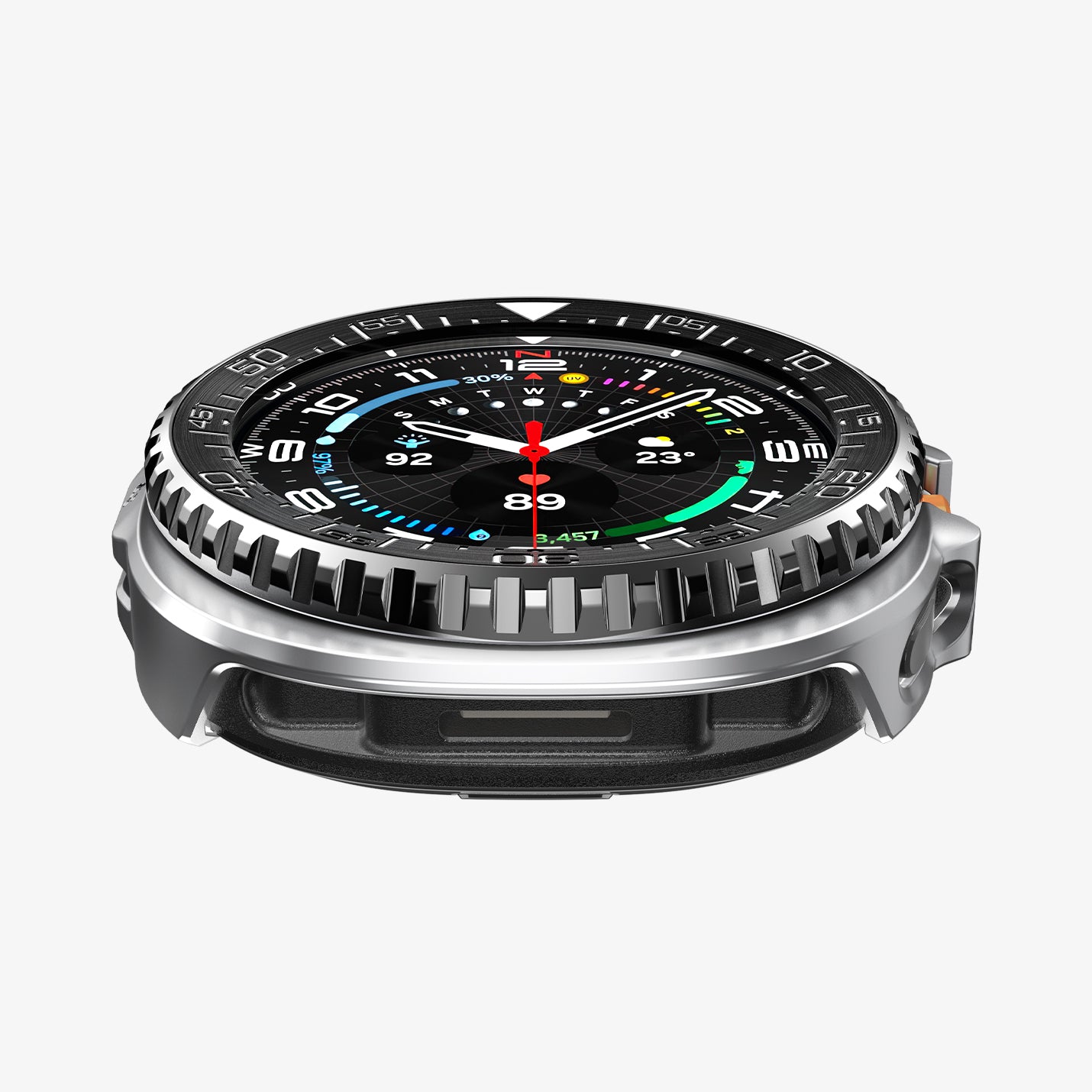 ACS10016 - Galaxy Watch 8 Bezel Tune Pro in black showing the front and side of watch face