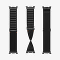 AMP11607 - Galaxy Watch 9 Series WBF1 showing three nylon adventure band pieces for Galaxy Watch 9 in front, back, and twisted views with hook buckle