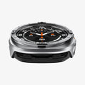 ACS11618 - SWUb Bezel Tune Pro Silver showing the case's top-down side view with bezel ridges and black rubber base