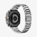 ACS11618 - SWUb Bezel Tune Pro Silver showing the case's rear view with sensor module and silver metal bracelet band