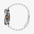 ACS11619 - SWUb Bezel Tune Pro Black Silver showing the case's side profile with a silver metal link bracelet band