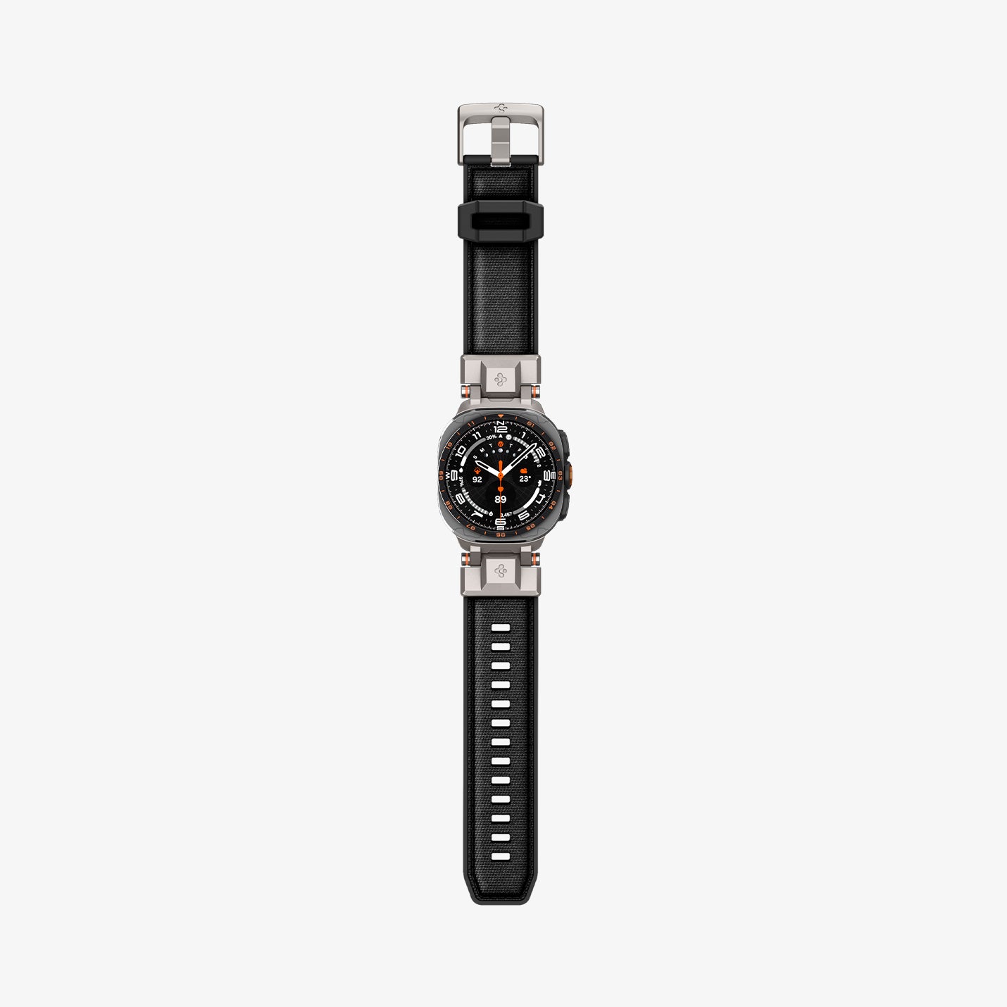 AMP11615 - Galaxy Watch Ultra Series - DuraPro Armor showing the DuraPro Armor band alone, flat lay view highlighting the buckle closure and perforated strap.