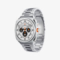 AMP08823 - Watch Ultra (47mm) Modern Fit 316L Band in Silver showing the front, side and inner side of the watch strap
