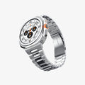 AMP08823 - Watch Ultra (47mm) Modern Fit 316L Band in Silver showing the front, side and inner side of the watch strap