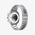 AMP08823 - Watch Ultra (47mm) Modern Fit 316L Band in Silver showing the back, partial inner side of the strap and bottom