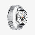 AMP08823 - Watch Ultra (47mm) Modern Fit 316L Band in Silver showing the front, partial side and inner side of the watch strap