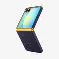 ACS09563 - Galaxy Z Flip 7 Case Nano Pop (MagFit) in blueberry navy showing the back and side