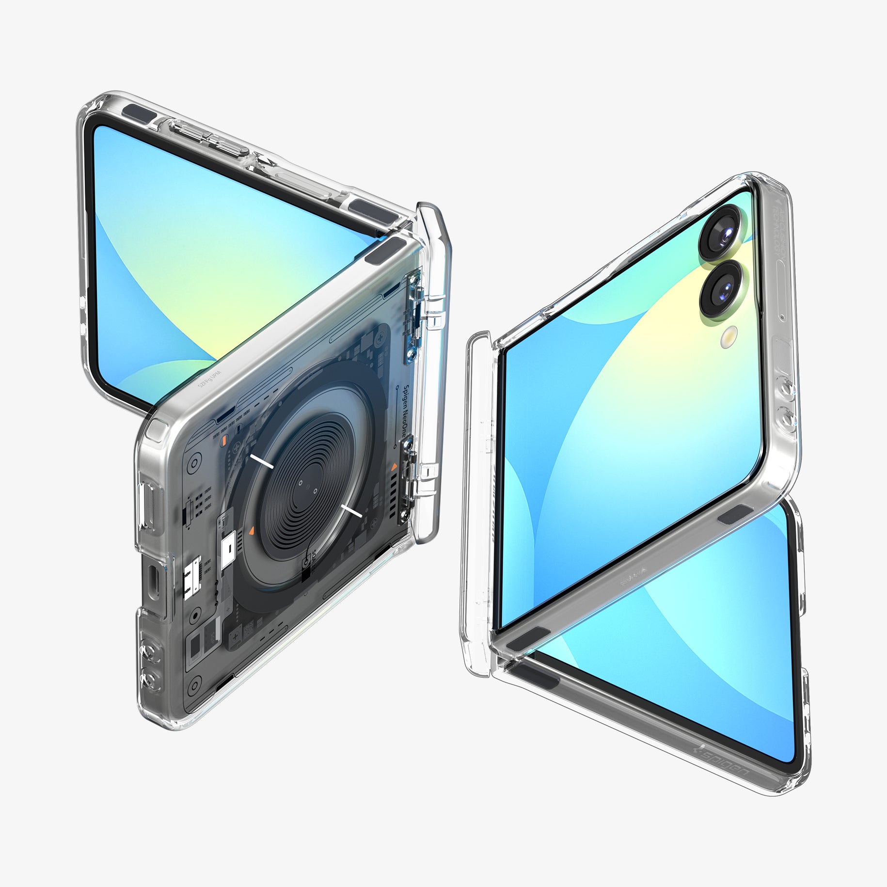 ACS09560 - Galaxy Z Flip 7 Case Ultra Hybrid Pro Neo One (Magfit) showing the back, front and sides of two devices