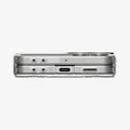 ACS09559 - Galaxy Z Flip 7 Case Ultra Hybrid Pro (MagFit) in clear white showing the bottom of case