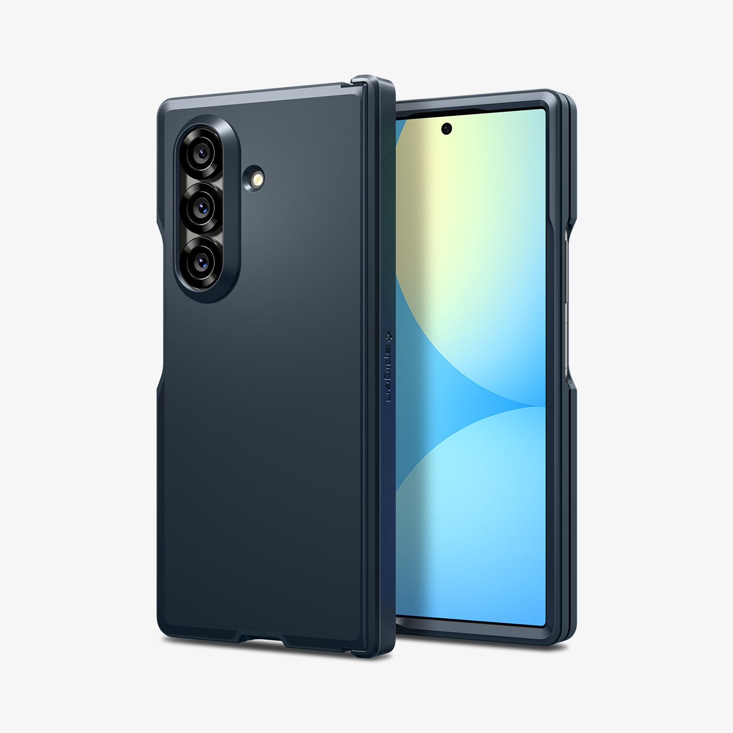 ACS09550 - Galaxy Z Fold 7 Tough Armor Pro (MagFit) in metal slate showing the back, hinge, partial front and sides