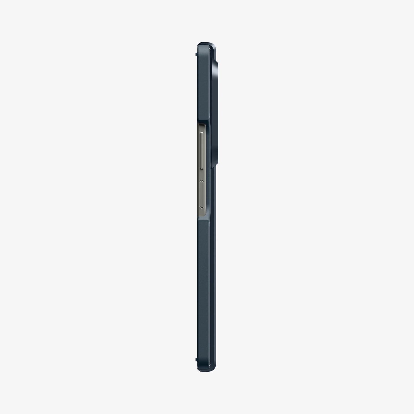 ACS09550 - Galaxy Z Fold 7 Tough Armor Pro (MagFit) in metal slate showing the side folded with volume buttons