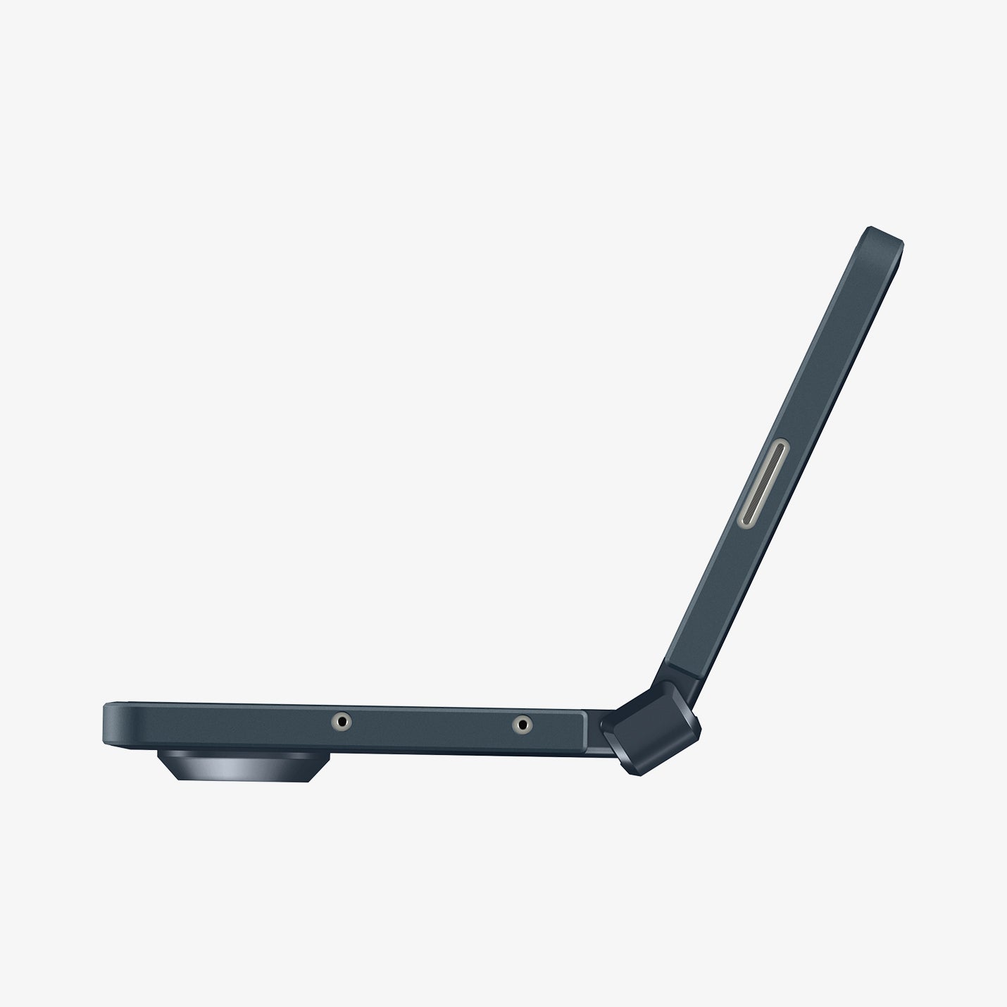ACS09550 - Galaxy Z Fold 7 Tough Armor Pro (MagFit) in metal slate showing the bottom, half open