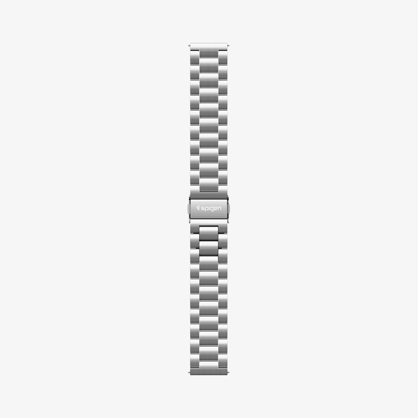AMP03870 - Galaxy Watch 6 Band Modern Fit in silver showing the watch band laid out flat