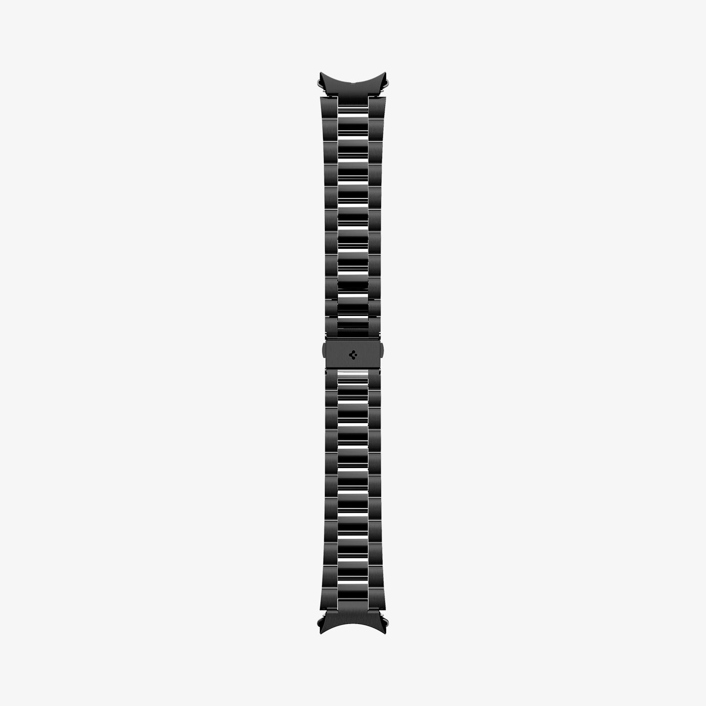 AMP06499 - Watch 6 (44mm) Modern Fit 316L Band in Black showing the sides of the watch strap laid out flat