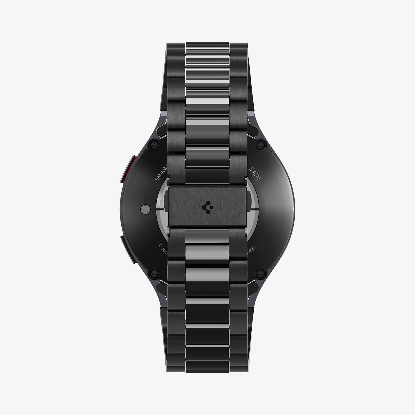 AMP06499 - Watch 6 (44mm) Modern Fit 316L Band in Black showing the partial back and bottom