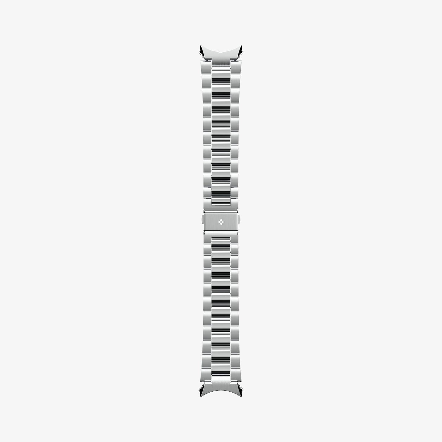 AMP06498 - Watch 6 (44mm) Modern Fit 316L Band in Silver showing the sides of the watch strap laid out flat