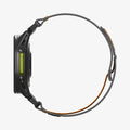 AMP11426 - Gamin 22mm Athlex Air Quick Fit showing side profile of smartwatch with slim Athlex Air Quick Fit 22mm band design in black and orange