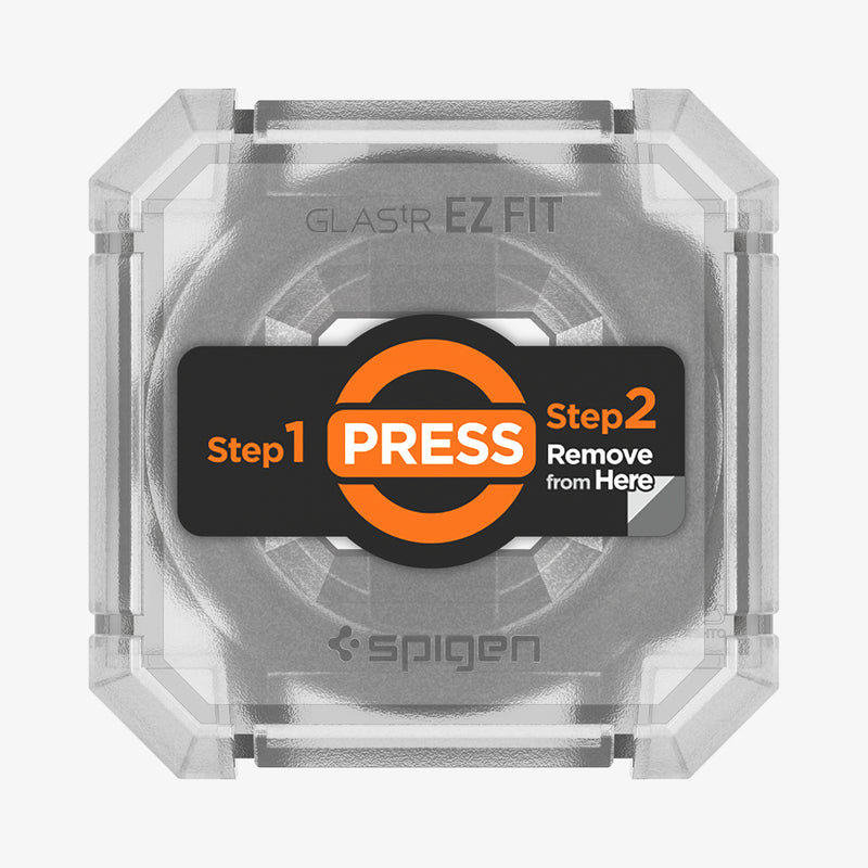 AGL02994 - Garmin Instinct Screen Protector EZ FIT Glas.tR showing the front with ez fit tray installed onto watch face