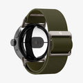 AMP07608 - Pixel Watch Lite Fit in Khaki showing the back, partial inner sides and back of the band