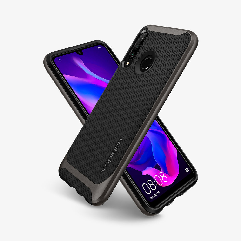 L39CS25742 - Huawei P30 Lite / Nova 4e Neo Hybrid Case in gunmetal showing the back, front and sides