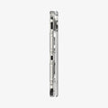 ACS11688 - iPhone Duo Ultra Hybrid Pro (Mag Fit) in Clear White showing a side view of a foldable phone with a transparent case, highlighting the slim profile and hinge protection.