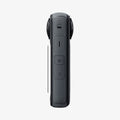 AGL09309 - X4 Insta360 Glas.tR SLIM in Black showing the side of the screen protector hovering in front of the device 