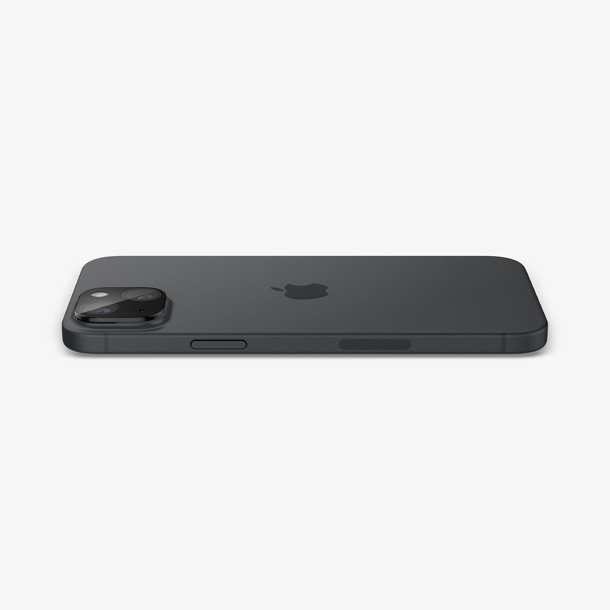 AGL06917 - iPhone 15 / 15 Plus Optik Lens Protector in black showing the back and side