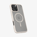 ACS08138 - iPhone 16 Pro Case Ultra Hybrid (MagFit) in Frost Natural Titanium showing the back, partial side and bottom