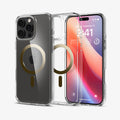 ACS08001 - iPhone 16 Pro Max Case Ultra Hybrid (MagFit) in Gold showing the back, partial inner, partial front and sides