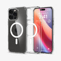 ACS08129 - iPhone 16 Pro Case Ultra Hybrid (MagFit) in White showing the back, partial inner, partial front and sides
