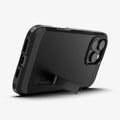ACS08503 - iPhone 16 Pro Max Case Tough Armor T AI (MagFit) in Black showing the back and bottom with device propped up