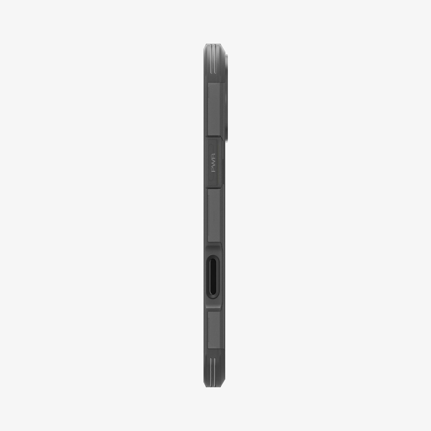 ACS09072 - iPhone 16 Pro Case Tough Armor T AI (MagFit) in Frost Black showing the side