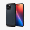ACS08504 - iPhone 16 Pro Max Case Tough Armor T AI (MagFit) in Metal Slate showing the back and front