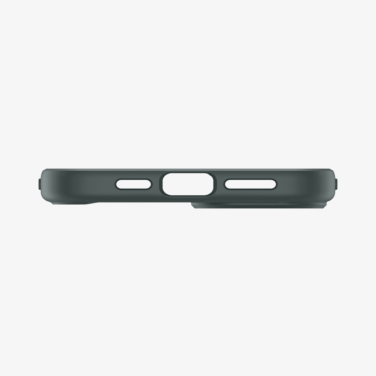 ACS06798 - iPhone 15 Case Ultra Hybrid in frost green showing the bottom with precise cutouts