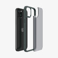 ACS06798 - iPhone 15 Case Ultra Hybrid in frost green showing the back with multiple layers of case hovering away from device
