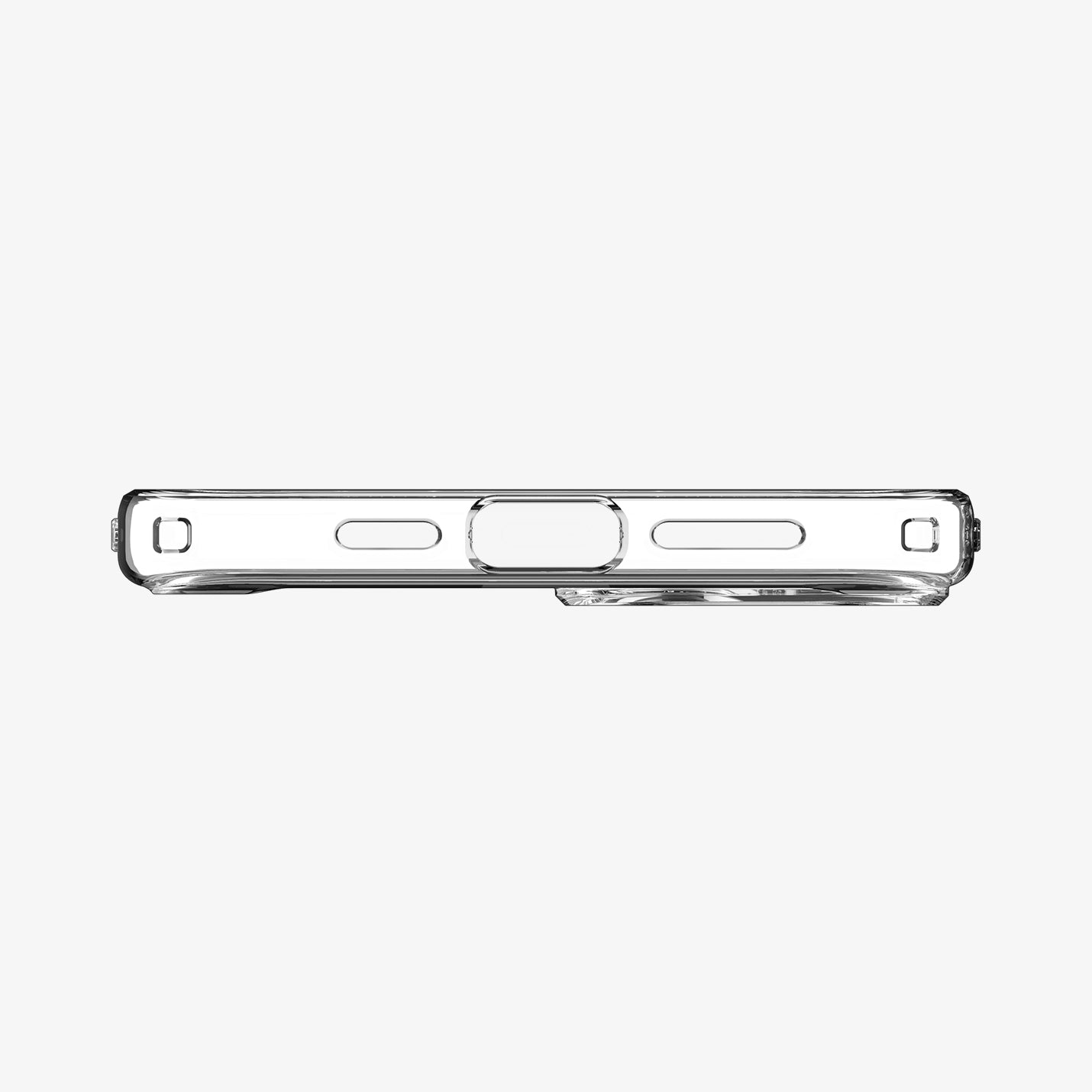 ACS06655 - iPhone 15 Plus Case Ultra Hybrid in frost clear showing the bottom with precise cutouts