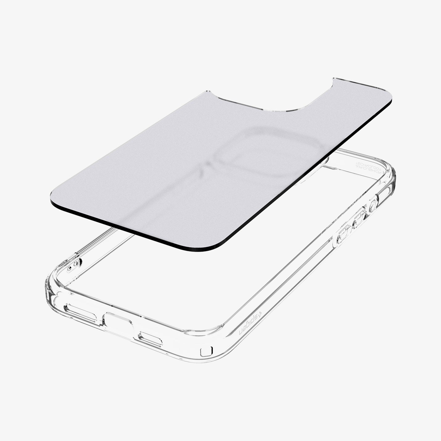 ACS06567 - iPhone 15 Pro Max Case Ultra Hybrid Frost Clear showing the back and highlighting the frosted back