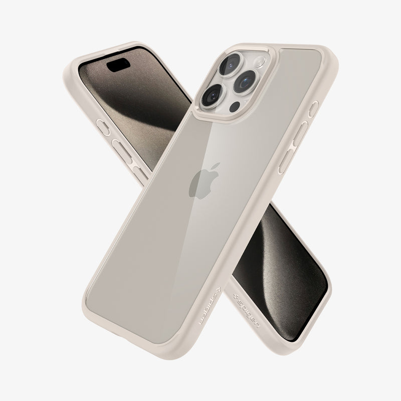 Spigen Ultra Hybrid Designed for iPhone 15 Pro Max Case (2023),  [Anti-Yellowing] [Military-Grade Protection] - Sand Beige