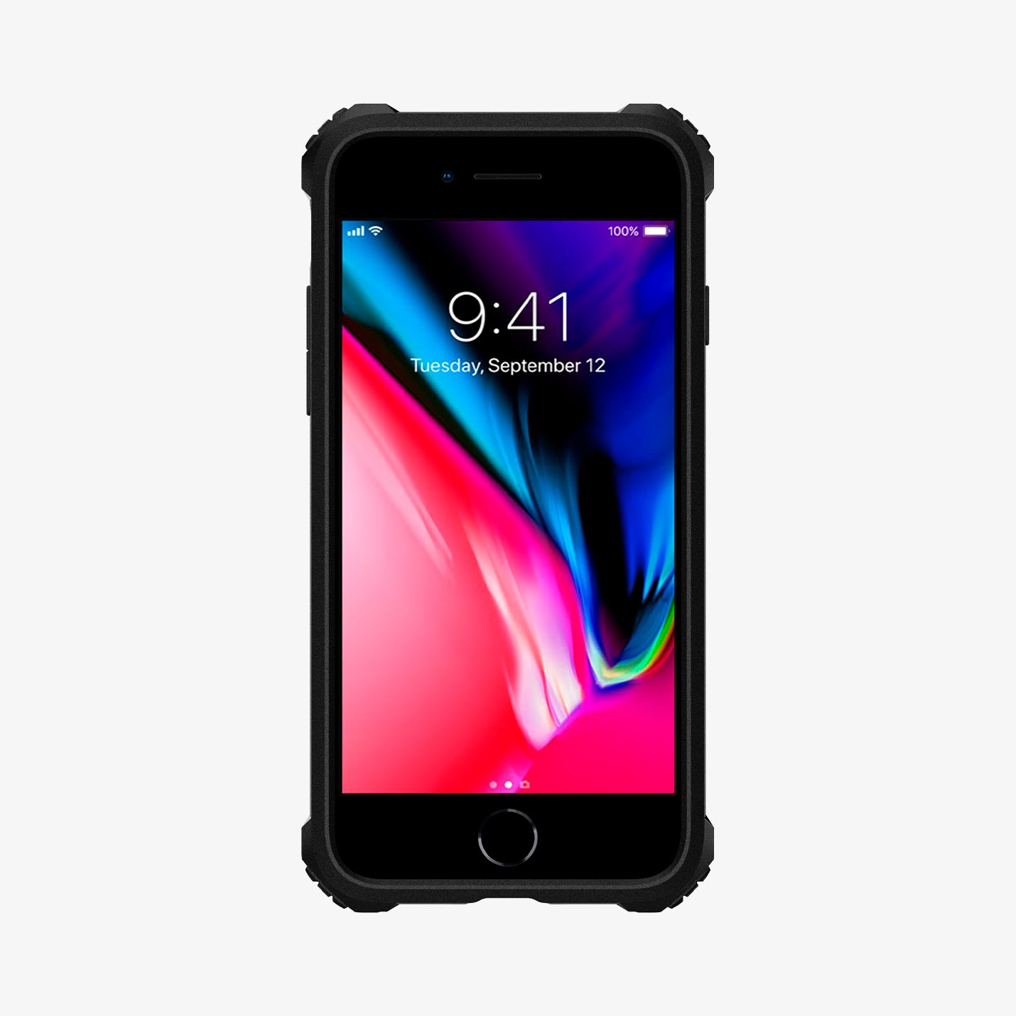 042CS21491 - iPhone 8 Case Rugged Armor Extra in Black showing the front