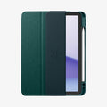 ACS07755 - iPad Air 11-inch (2025/2024) Case Urban Fit in Midnight Green showing the front partial open with stylus pen attached