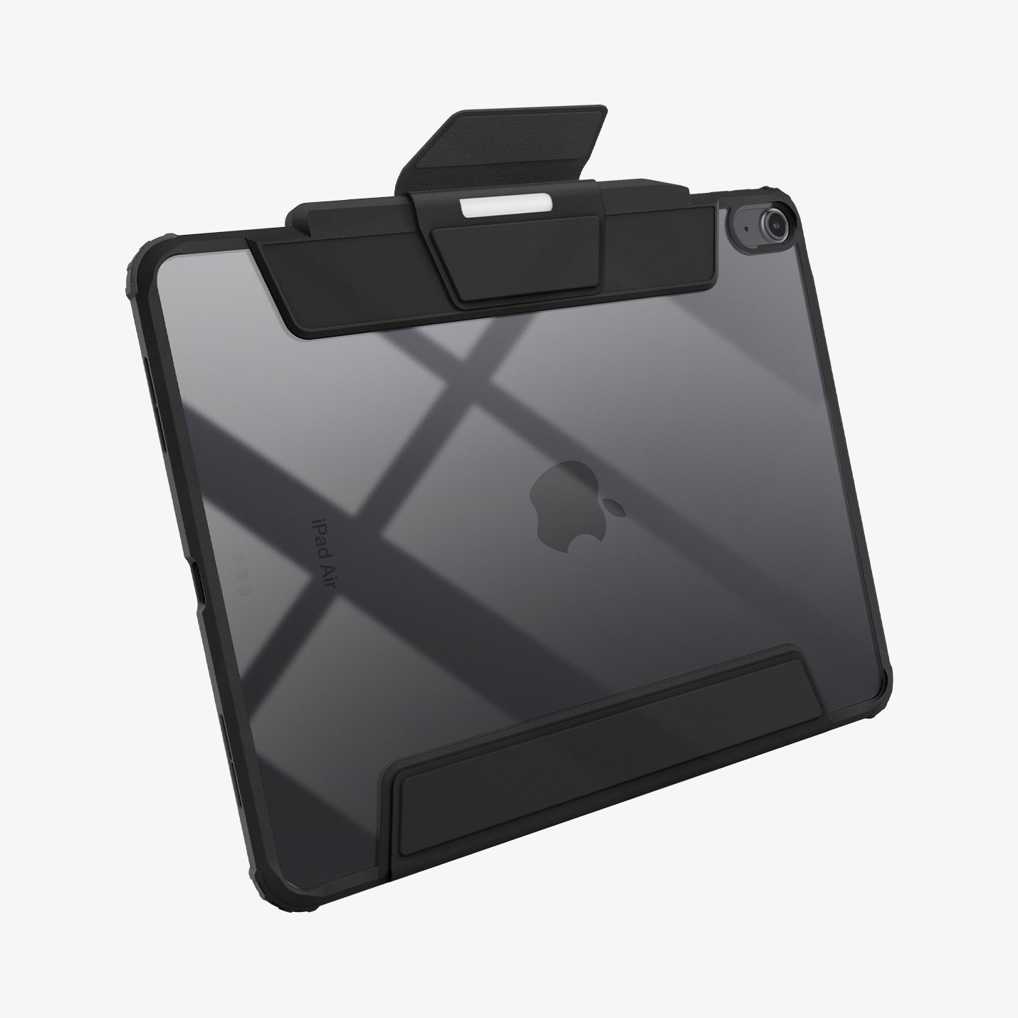 ACS07678 - iPad Air 12.9-inch Case Air Skin Pro in Black showing the back and partial bottom with cover flap open