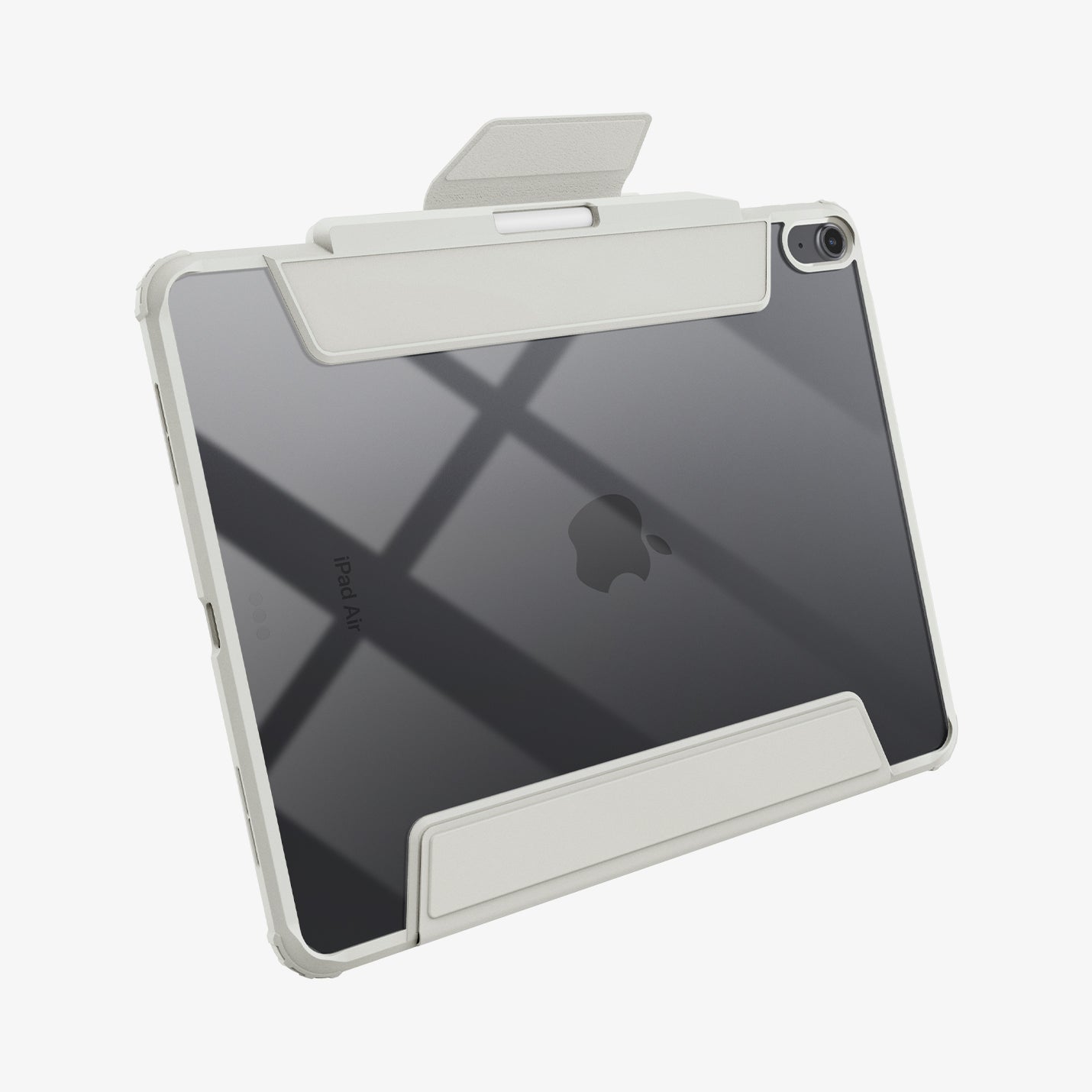 ACS07677 - iPad Air 12.9-inch Case Air Skin Pro in Gray showing the back and partial bottom with cover flap open