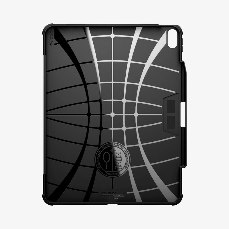 ACS07669 - iPad Air 12.9-inch Case Rugged Armor Pro in Black showing the inner of the case with spider web pattern