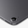 AGL07801 - Close-up of Spigen Glas.tR EZ Fit Optik Pro lens protector installed on iPad Air 13 Space Gray rear camera corner