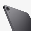 AGL07801 - Angled close-up of iPad Air 13 Space Gray rear camera lens corner view