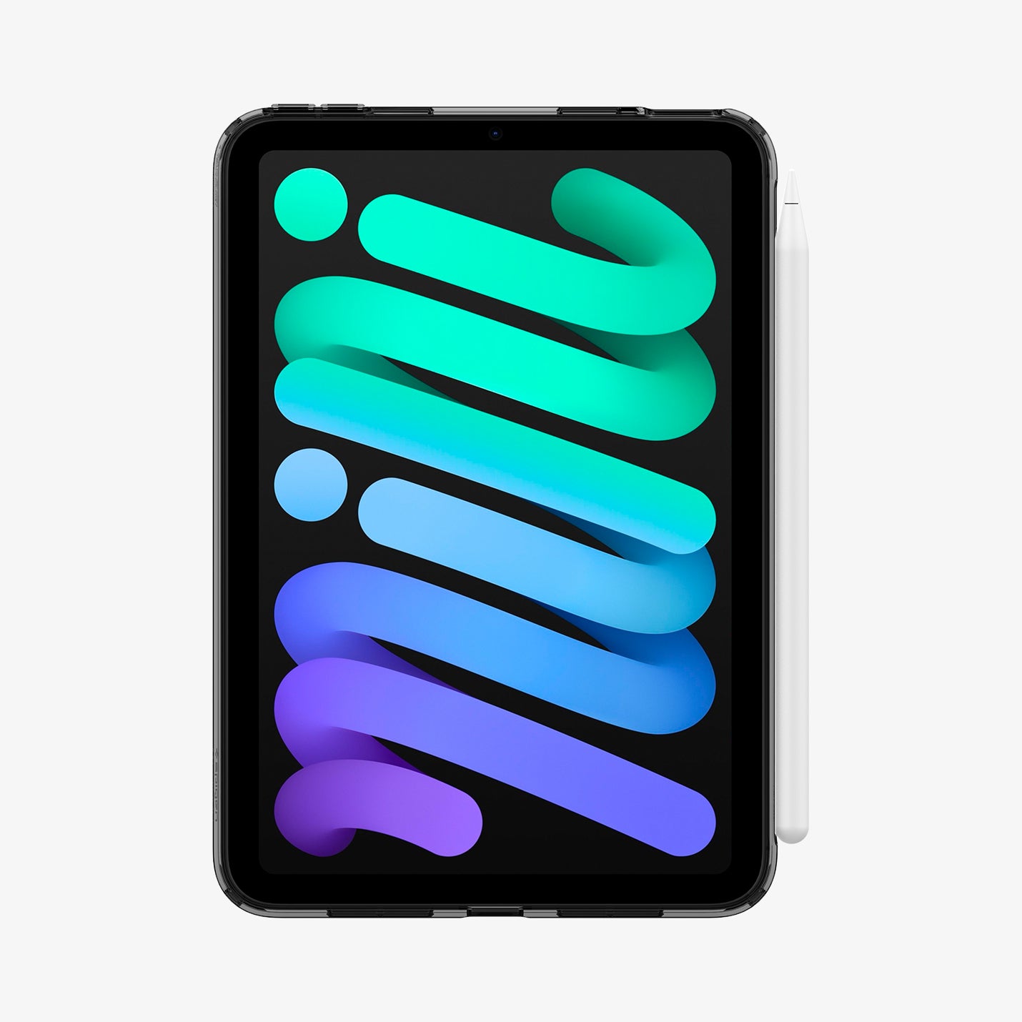 ACS09162 - iPad Mini 7 Case Ultra Hybrid Zero One showing the front with apple pencil attached